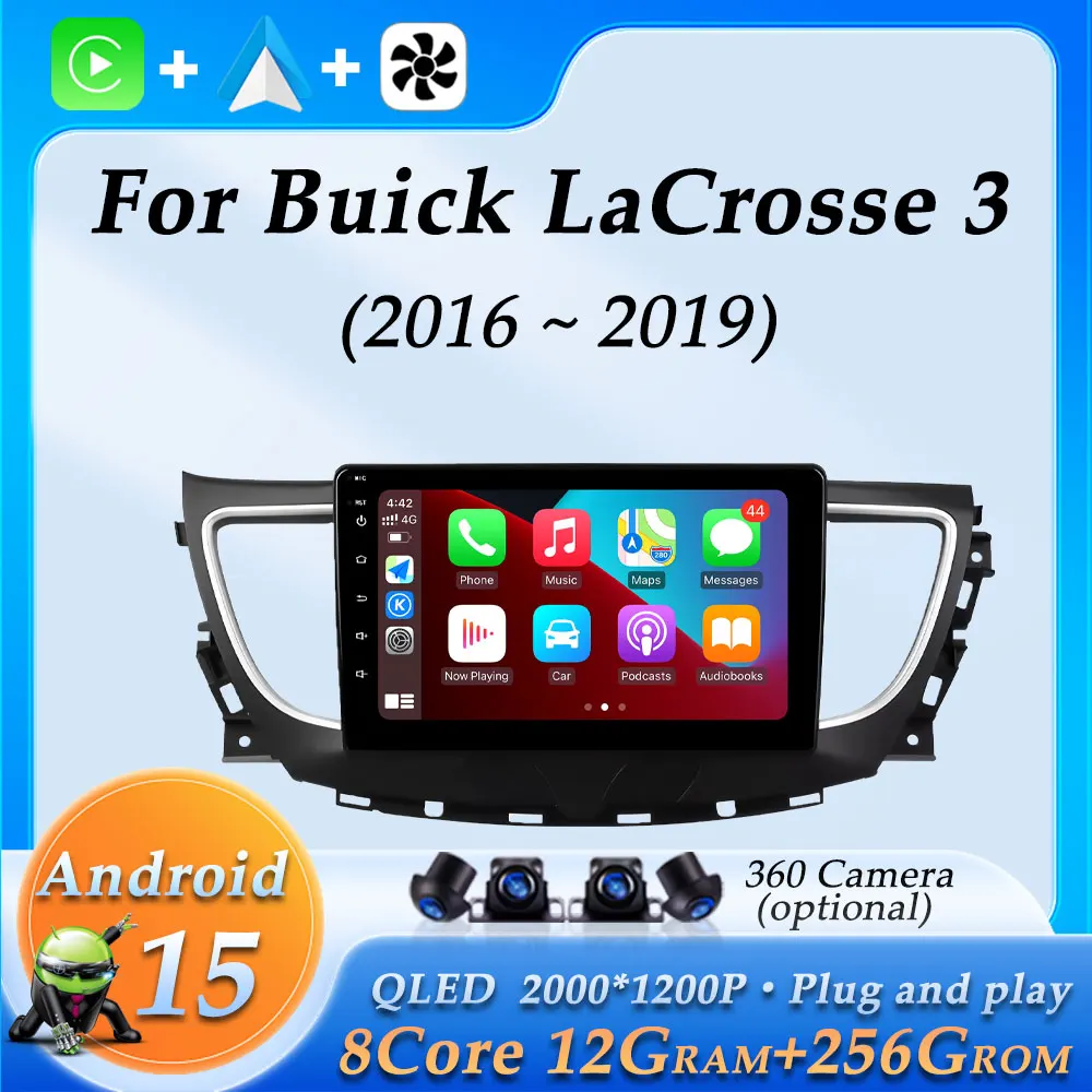 

Беспроводной CarPlay для Buick LaCrosse 3 2016-2019 Автомобильный радиоприемник Видео Аудио Мультимедийный плеер GPS-навигация DSP Стерео Bluetooth 4G