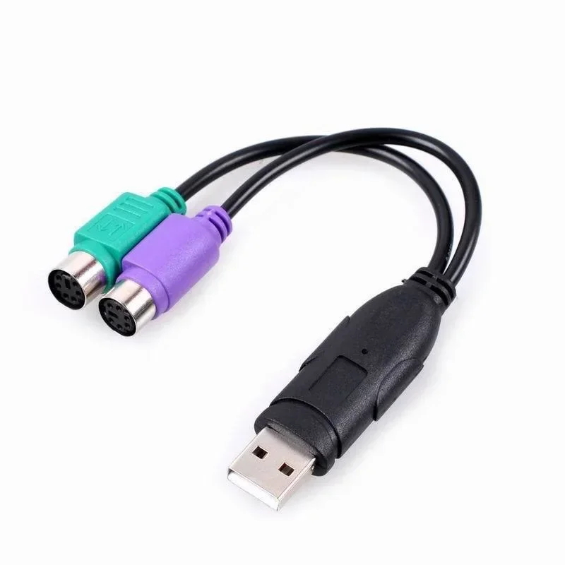 

1PC USB Male To PS/2 PS2 Female Converter Cable Cord Converter Adapter Keyboard Computer Cables & Connecting