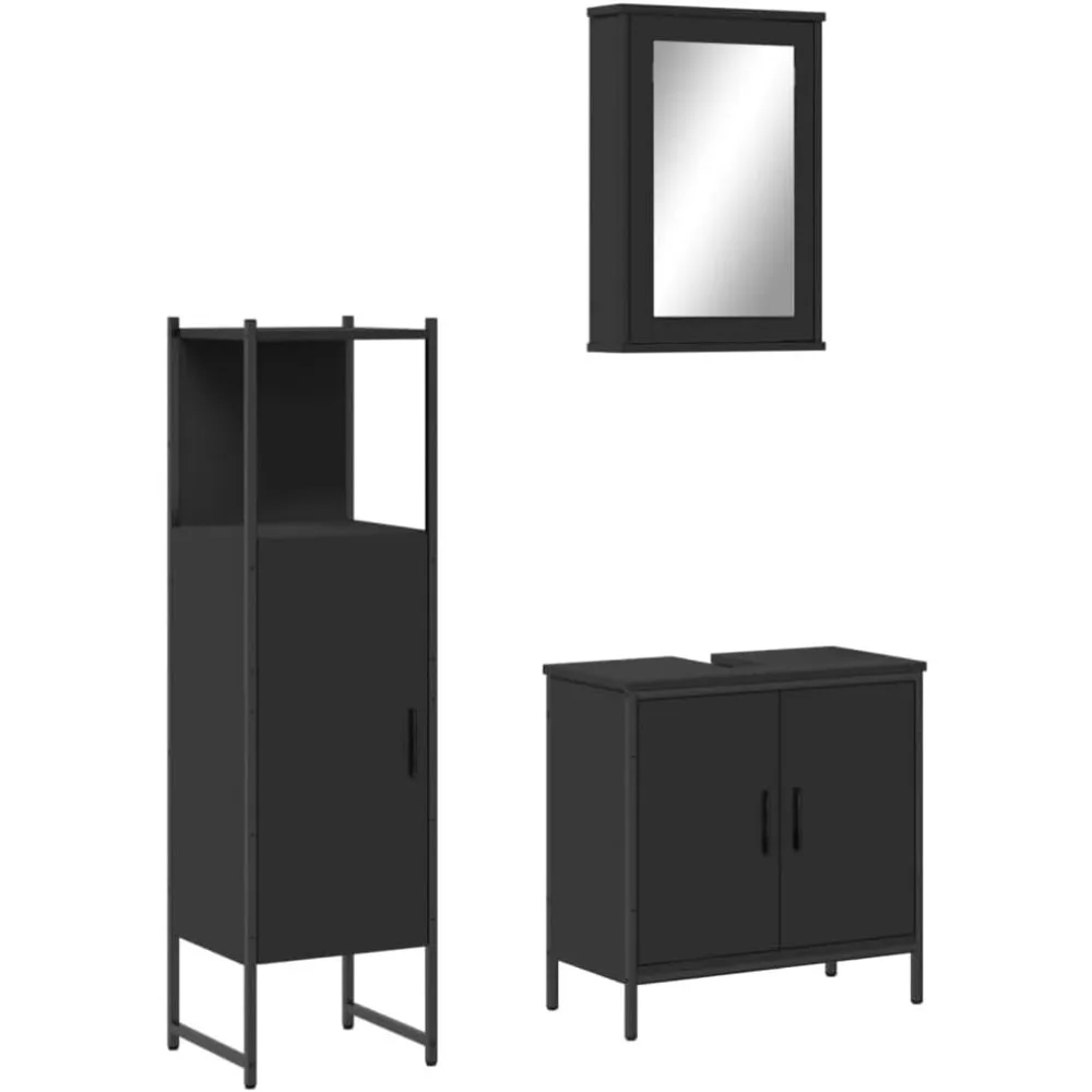 

Bathroom Furniture Set 3 Pieces Engineered Wood