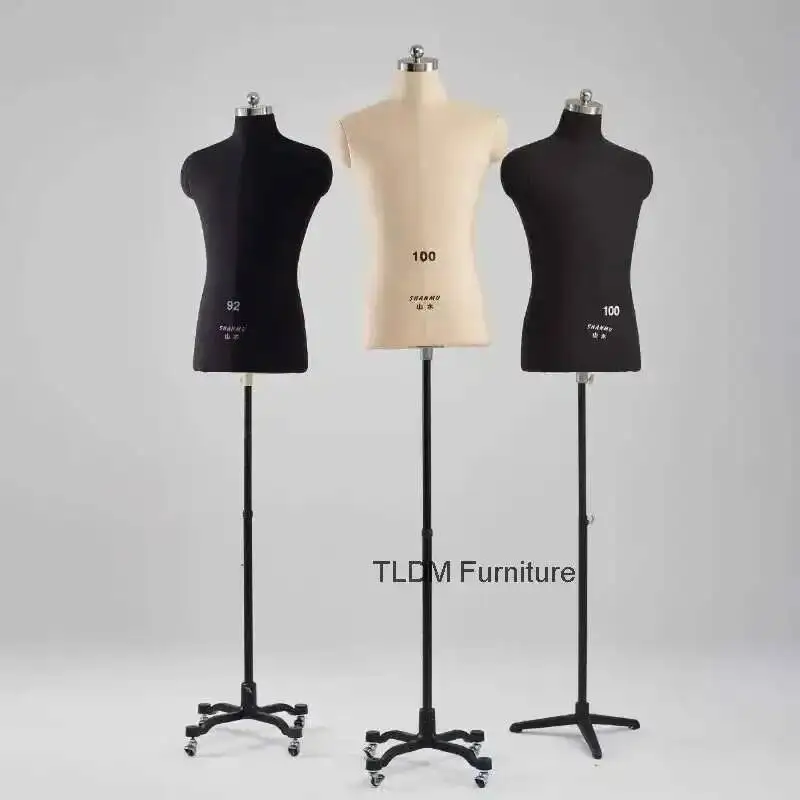Mannequin with Male Legs Three-dimensional Sewing Half-length Mannequins Clothing Design Model with Metal Base Can Be Pined i
