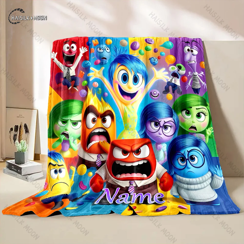 Custom Name Personalized Blanket  Disney Inside Out Print Adult Children Warm Blankets and Comfortable Blanket Holiday Girl Gift