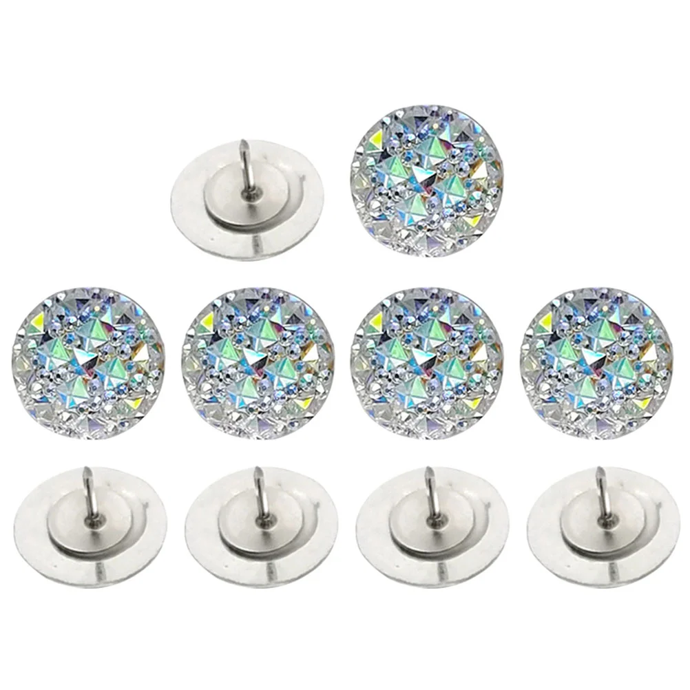 10 Pcs Rhinestone Thumbtack Tacks Cork Board Accessories Map Daily Use Push Pin Metal Thumbtacks Pushpins Office