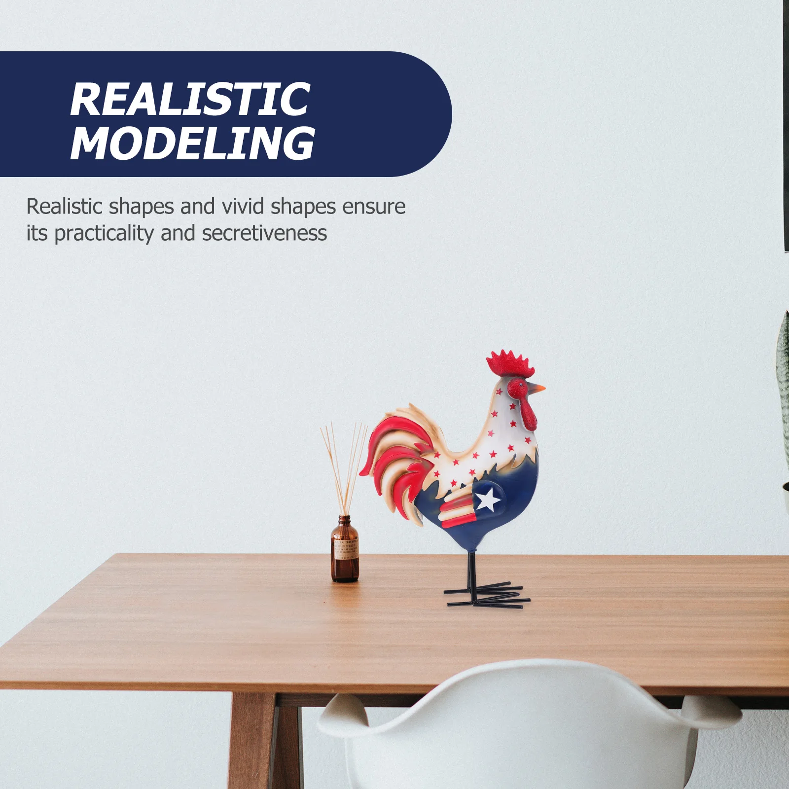 

Rooster nament Creative Adornment Resin Decor Potted Plant Garden Yard Art Artificial Rooster Statue Realistic Shape