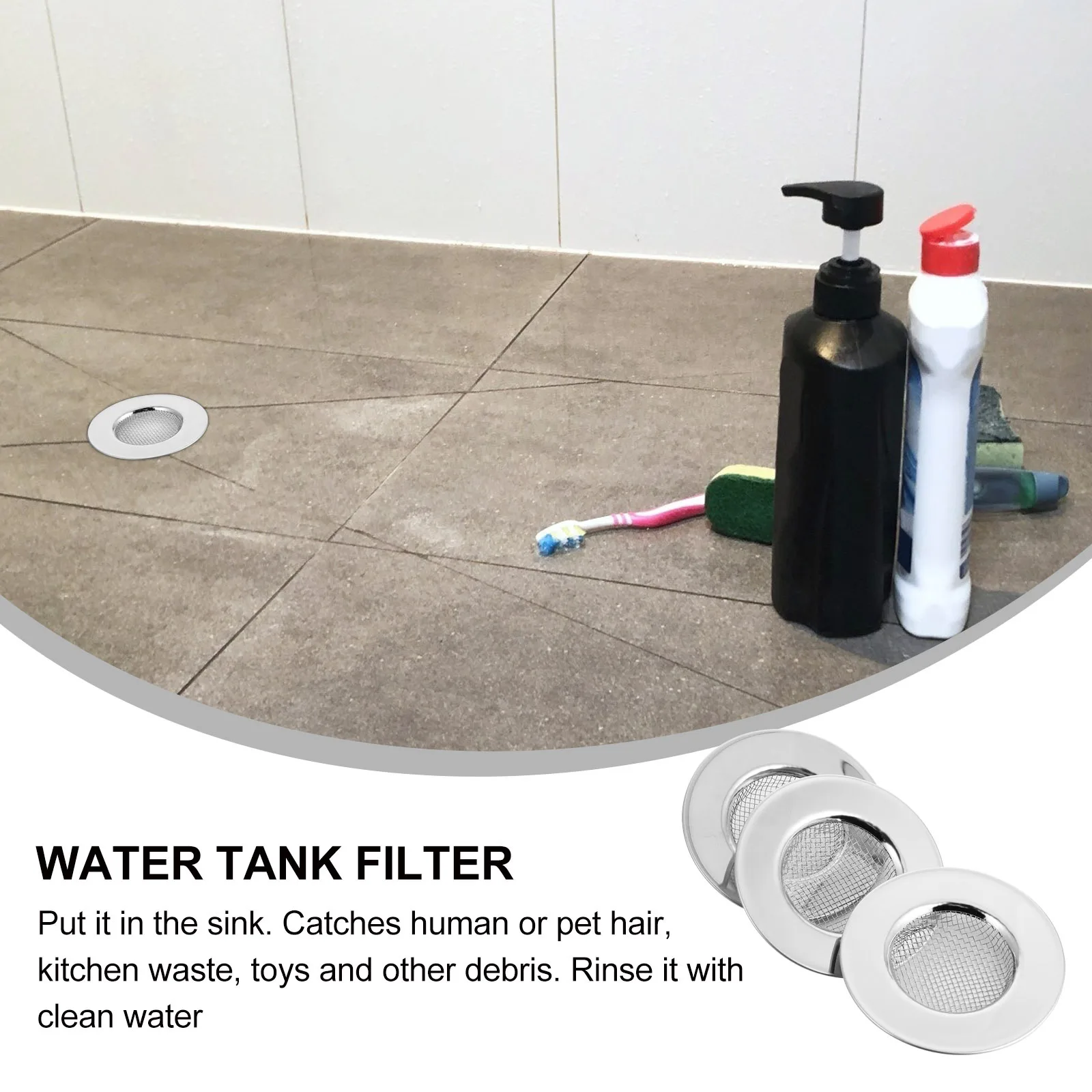 3 قطعة حوض الفولاذ المقاوم للصدأ مصفاة المطبخ استنزاف تصفية الصدأ برهان الأخدود تصميم الشعر الماسك للحمام حوض الاستحمام حوض الاستحمام #6