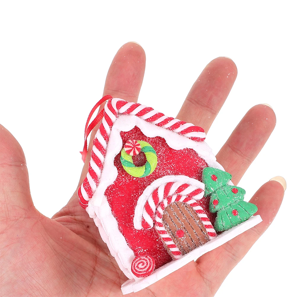 

4pcs Christmas Gingerbread House Hanging Ornament Xmas Tree Pendant Festive Holiday Decor Reusable Diy Decoration For Home Mall