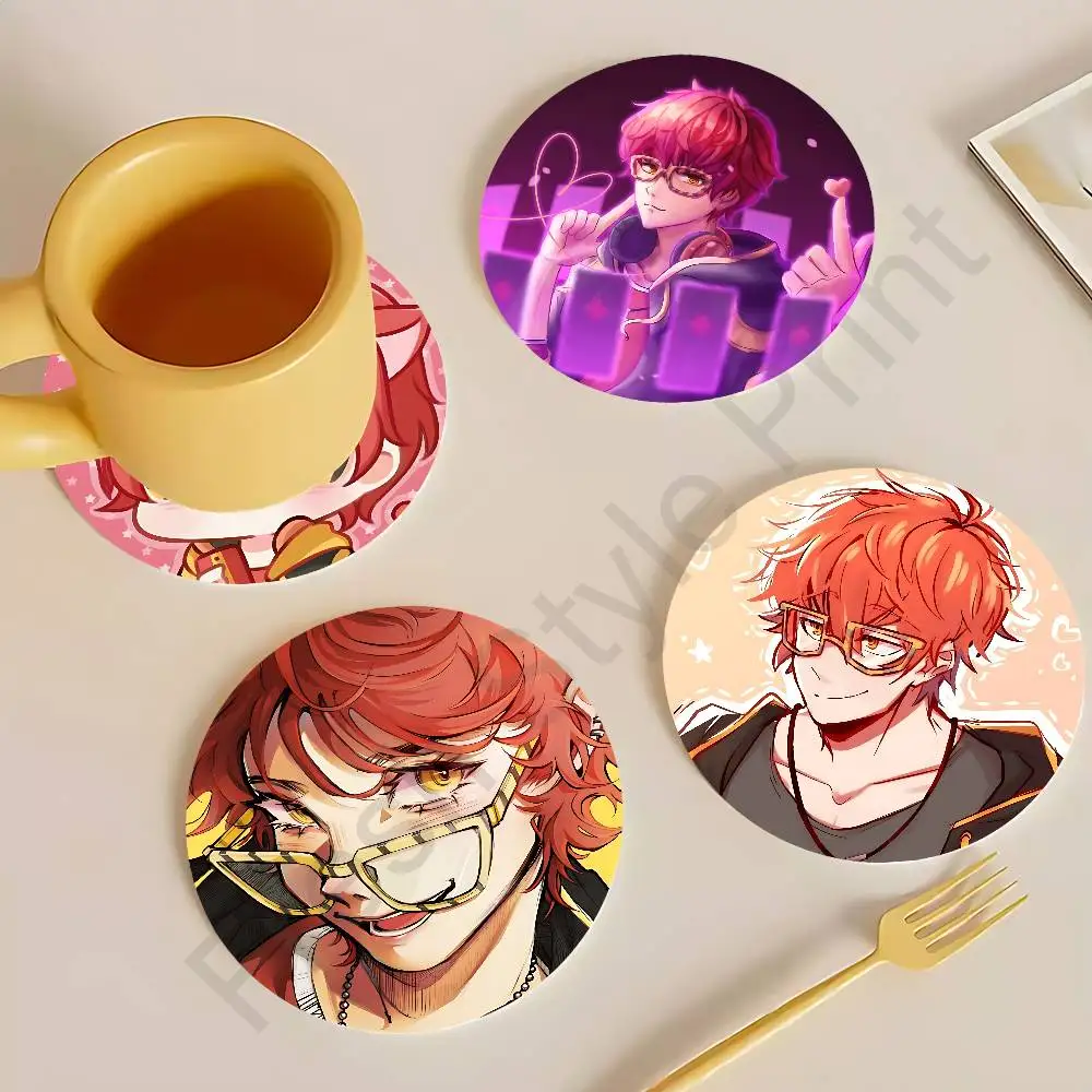 

Game M-Mystic Messenger 707 Round Anime Wooden Coasters DIY Decorations Birthday Valentine Gifts