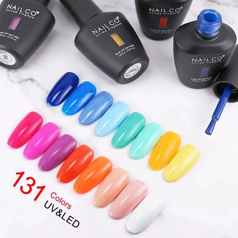 NAILCO 15ml Smalto gel per unghie serie nera 333 colori Blu UV e LED Smalto gel Nude Red Soak Off Semi permanente Smalto gel per unghie UV