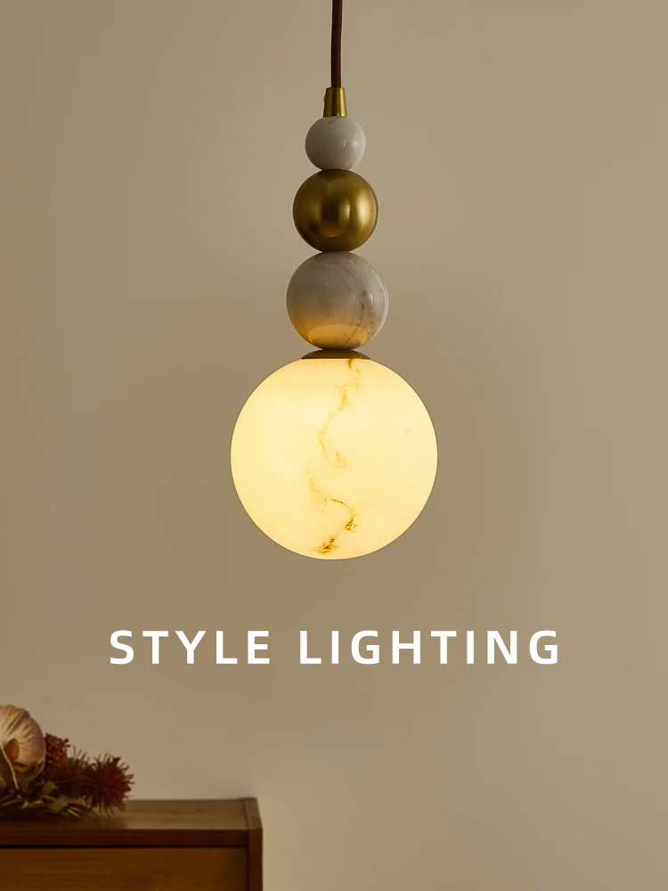 French medieval style pendant light modern light luxury minimalist luxury bedroom bedside small pendant light