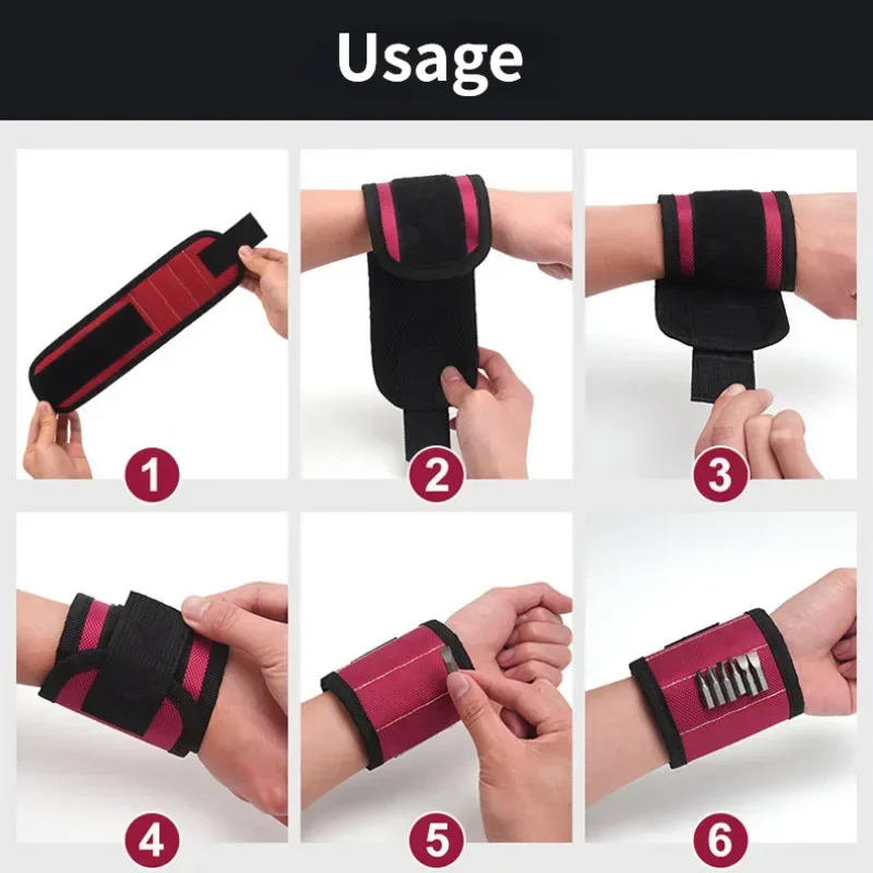 1PCS Magnetic Wristband for Holding Screws,Nails,Drilling Bits,Wrist Tool Holder Belts with Strong Magnets,Cool Gadgets for Men