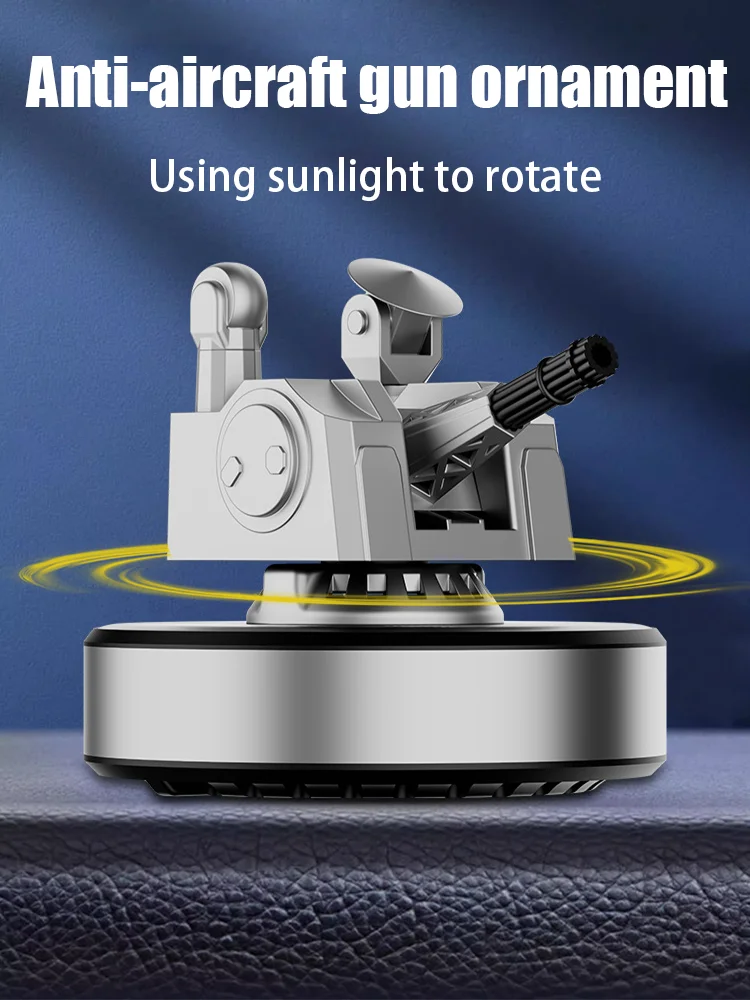 Vehicle mounted anti aircraft gun ornament Solar rotating perfume Fun car roof decorations Car roof cannon Silent rotary motor