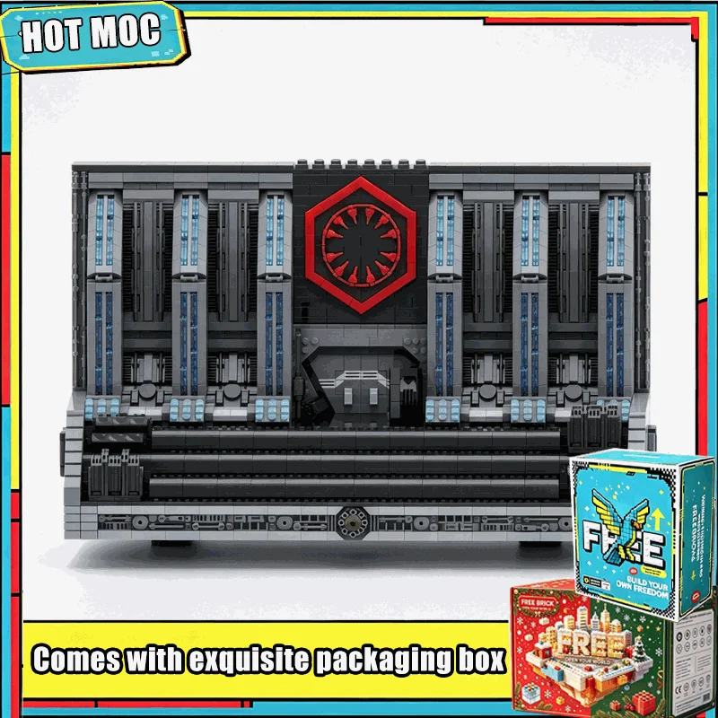 6212PCS MOC Sci Fi Command Center Wall Display Stand Building Blocks Model Custom Puzzle Dark Space Base DIY Assembly Toy Gift