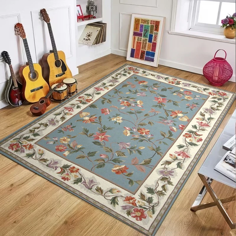 Beige Persian Floral Carpet Mat Rug Vine Pattern Traditional Classic Elegant Non-slip Home Decoration Living Room Indoor Rug