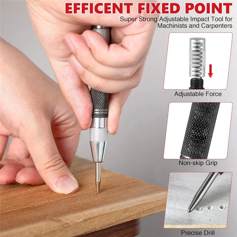 مجموعة أقلام رصاص QWE-Carpenter، 4 أقلام نجار صلبة ملونة مع مبراة، عبوات، ثقب مركزي تلقائي