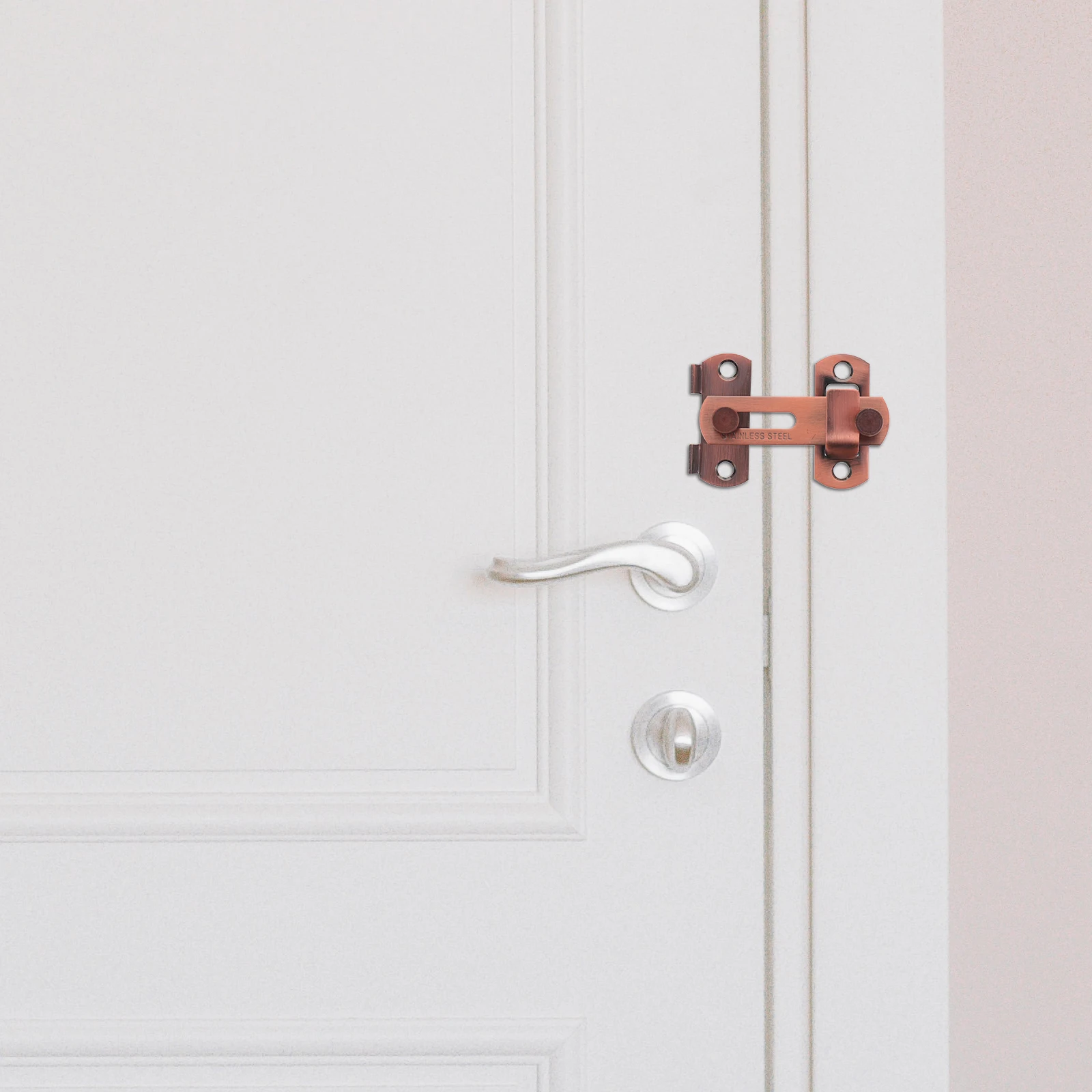 

2 Sets Stainless Steel Door Latch 180 Degree Barn Bolt Sliding Gate Lock Hardware Left Right Mounting For Bathroom Cabinet Wood