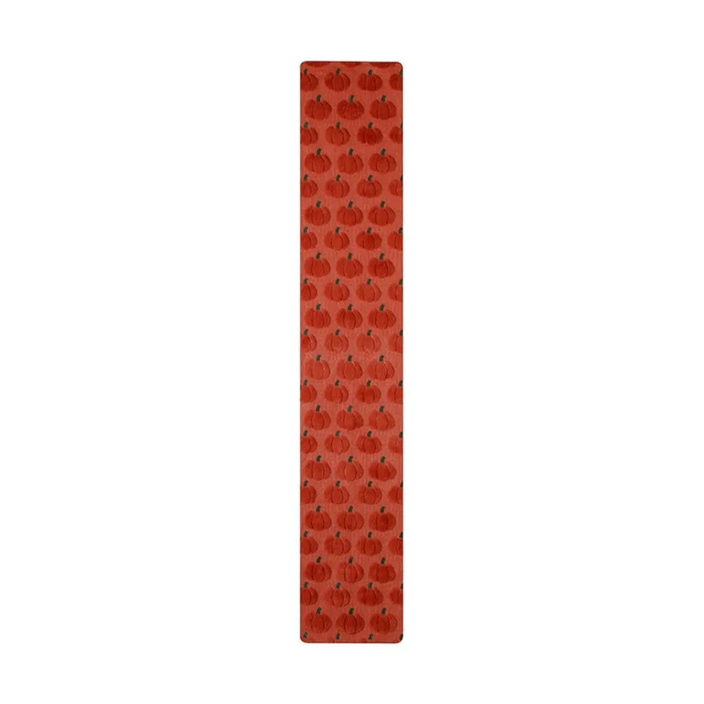 Comfortable Halloween Table Runner Rectangular Soft Texture Pumpkin Table Cover Long Creative 3D Tufting Dining Tablecloth