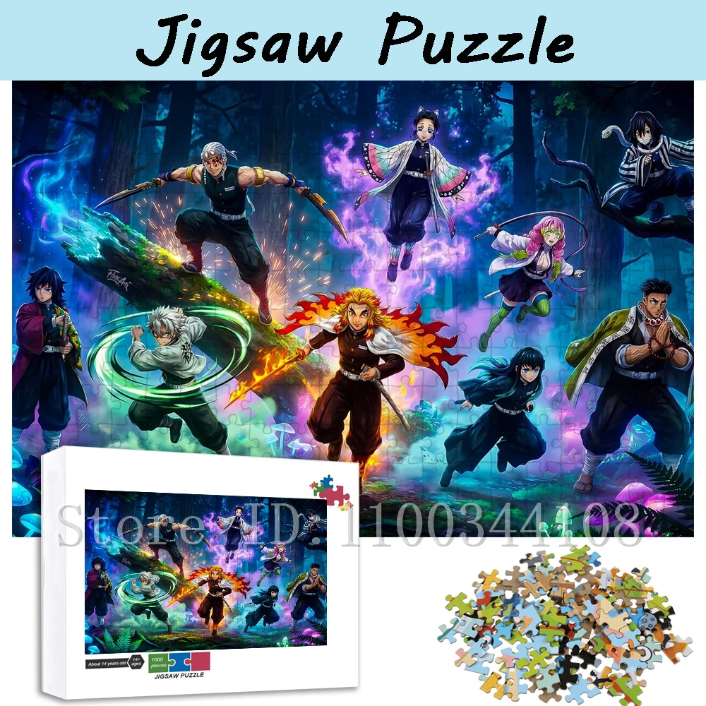 

New Arrival Demon Slayer Puzzle 108/200/300/500/1000/1500 Pieces Anime Characters Jigsaw Puzzle for Fans and Collectors