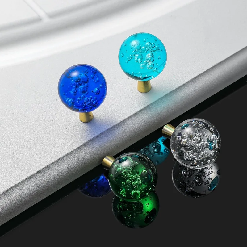 5PCS 30/40mm Crystal Bubble Ball Furniture Knob Kitchen Cupboard Door Pulls Drawer Knobs Cabinet Handles Wardrobe Door Handles