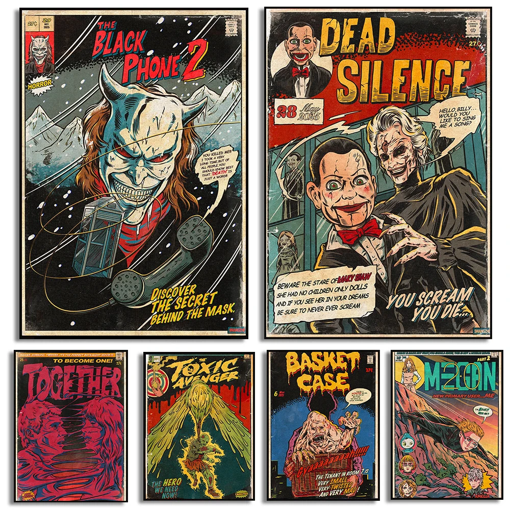 Amerikanischen Comic Stil Horror Film Poster Film Kunstdrucke Leinwand Malerei Wand Kunst Bilder Hause Wohnzimmer Vintage Dekoration