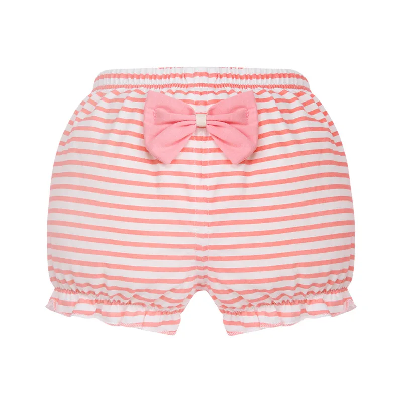 Girl Baby Shorts 100%Cotton Kids Infant Fashion Stripe Bow Panties For 6-24 Months Children High-Quality Falbala Underpants Gift