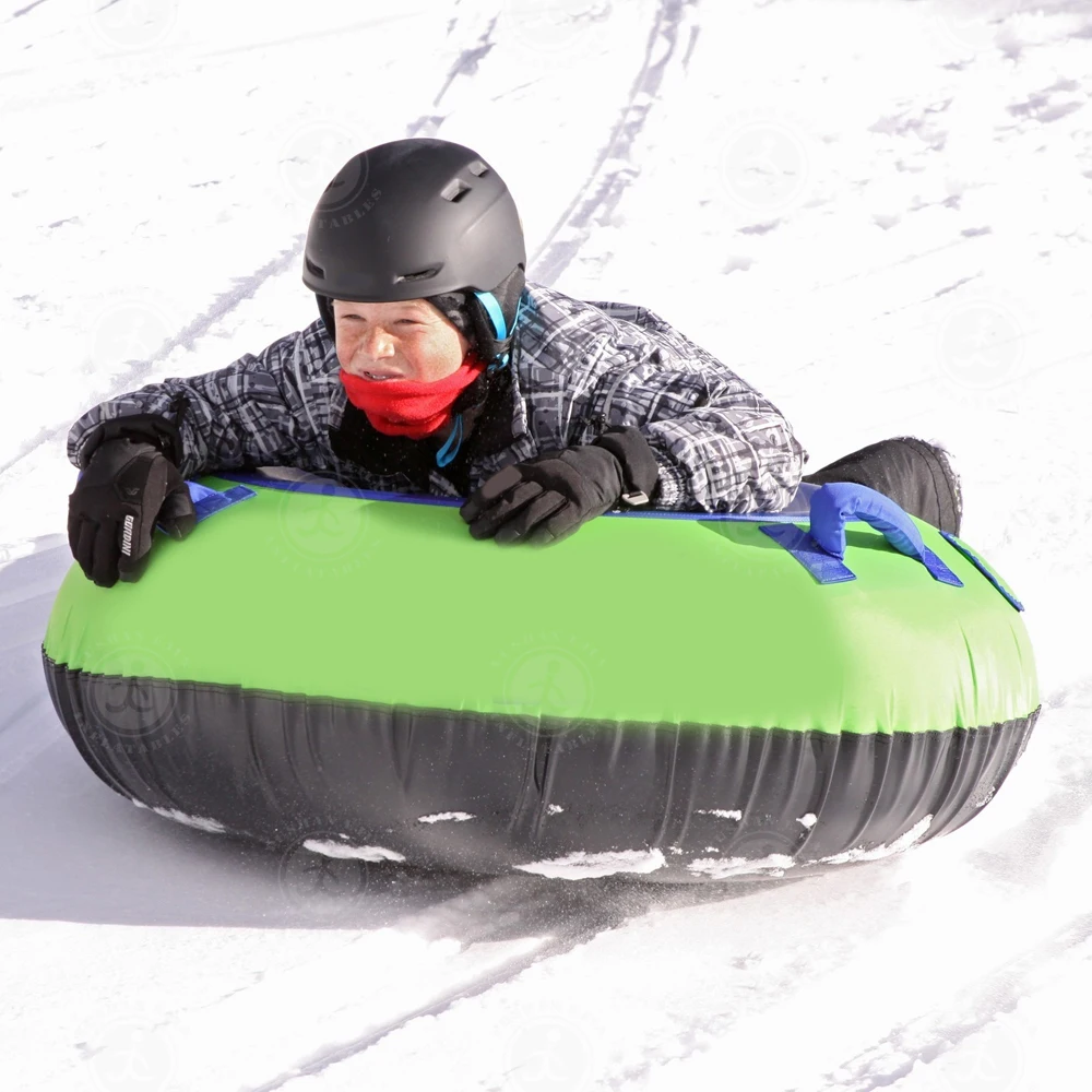 Inflatable Snow Tubes, 47 Inch Winter Snow Sleds for Kids and Adults, Heavy Duty Frost Resistant Outdoor Fun Toys