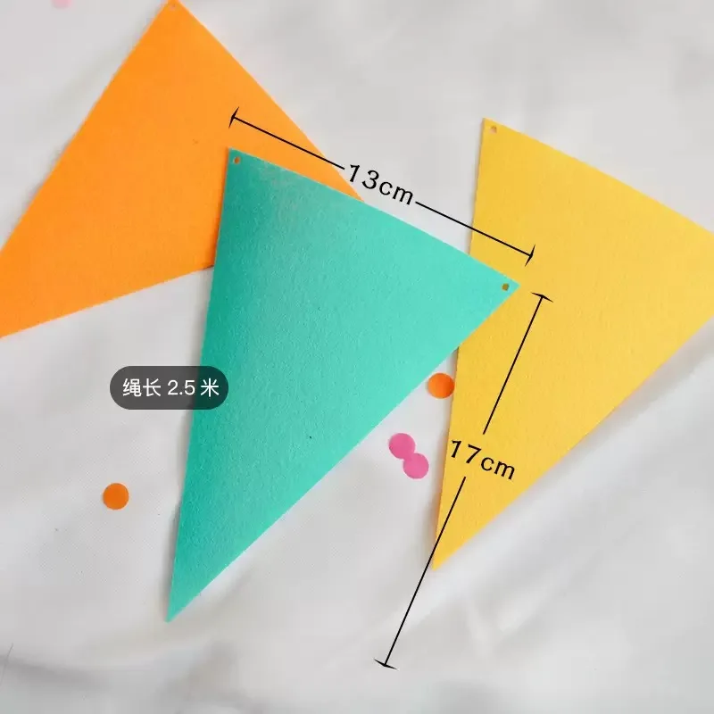 Goldenes Zwiebel-Papier-Dreieck-Banner, Geburtstag, Hochzeit, Partydekoration, Filz, bunte Flagge, Festliche Szenendekoration, Banner – Detail 9