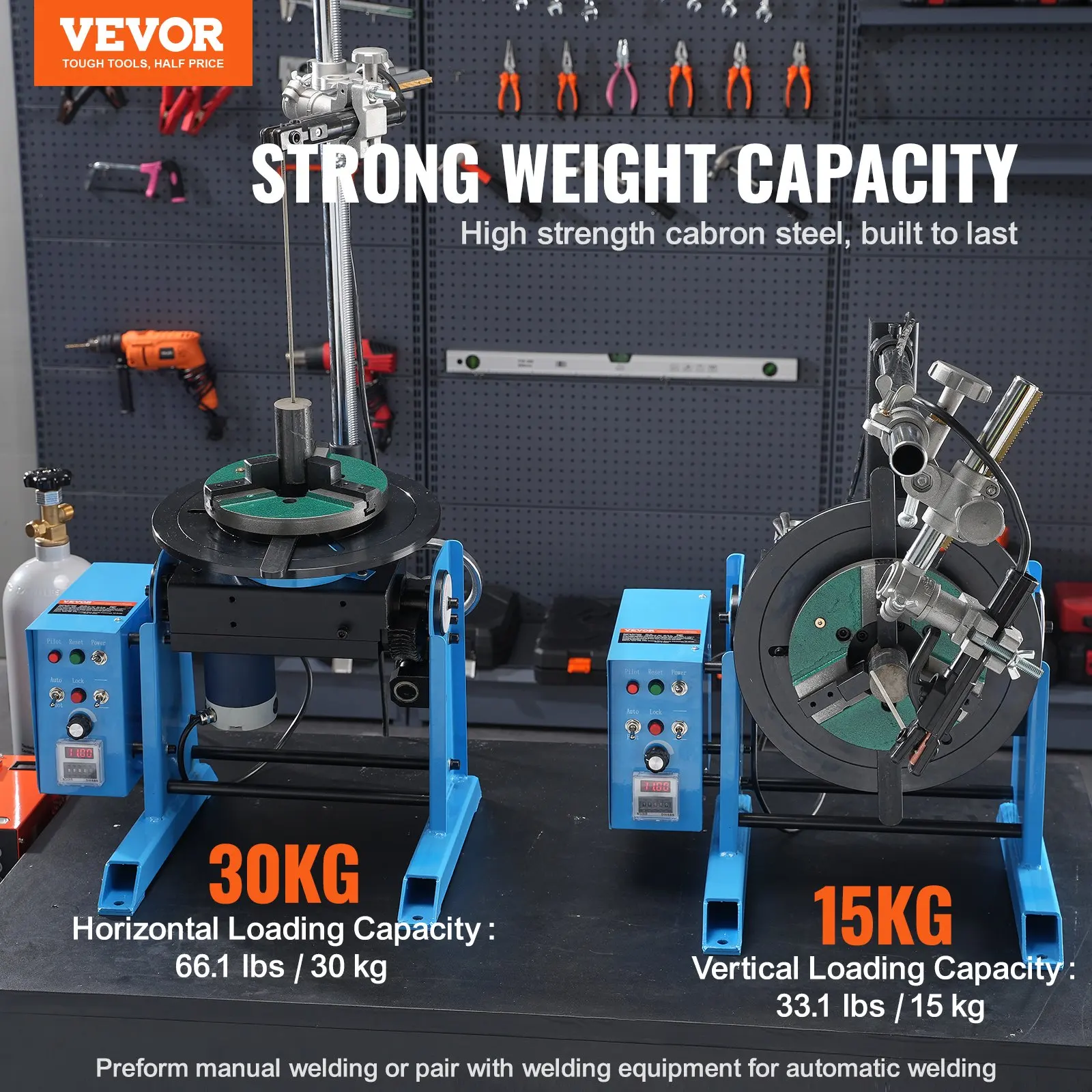

Rotary Welding Positioner 66LBS / 30KG, 0-90° Welding Positioning Turntable Table 1-12RPM 80W, With 12.4 Inch 3-Jaw Lathe Chuck