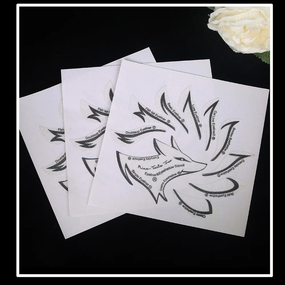 Fox Design Eyeliner Make-up Schablonen Form Formwerkzeuge Augenbrauen Lidschatten Augen Make-up Vorlage Aufkleber Patch