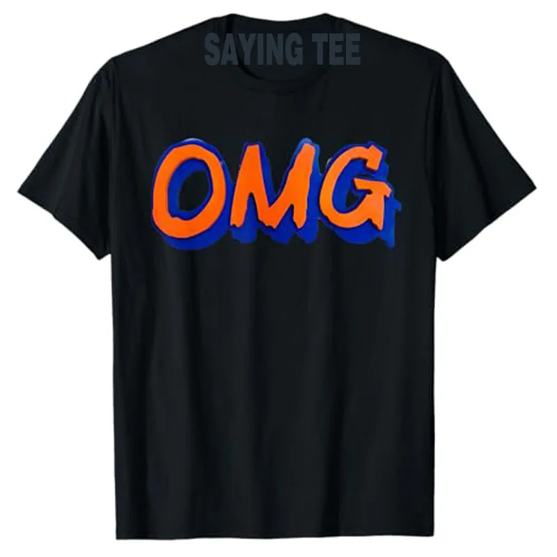 

New York OMG - Top Aligned T-Shirt Life Style Graphic Outfit Short Sleeve Blouses Novelty Gift Simple Letters Printed Saying Tee