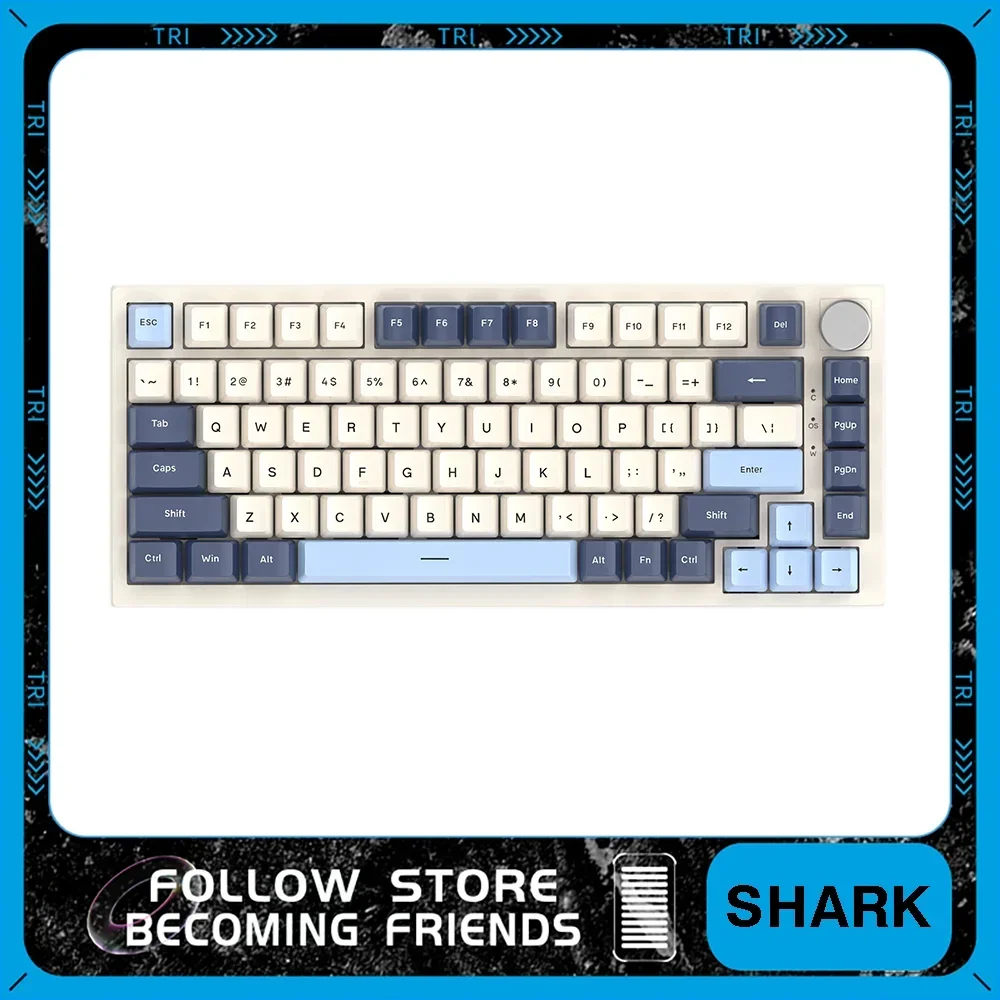 Attack Shark K85 Gaming Keyboard Quick Trigger Mechanical Metal Knob Magnetic Switch Adjustable Driver RGB Hot Plug Keyboard