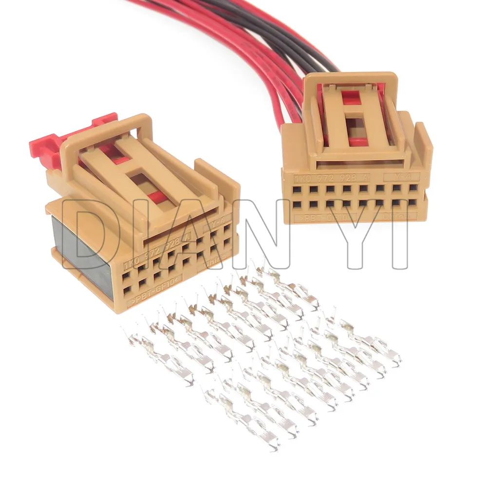 1 Set 16 Way 1K0 972 928 A Car Automatic Air Conditioning Panel Harness Connector AC Assembly 1K0972928A For VW Audi