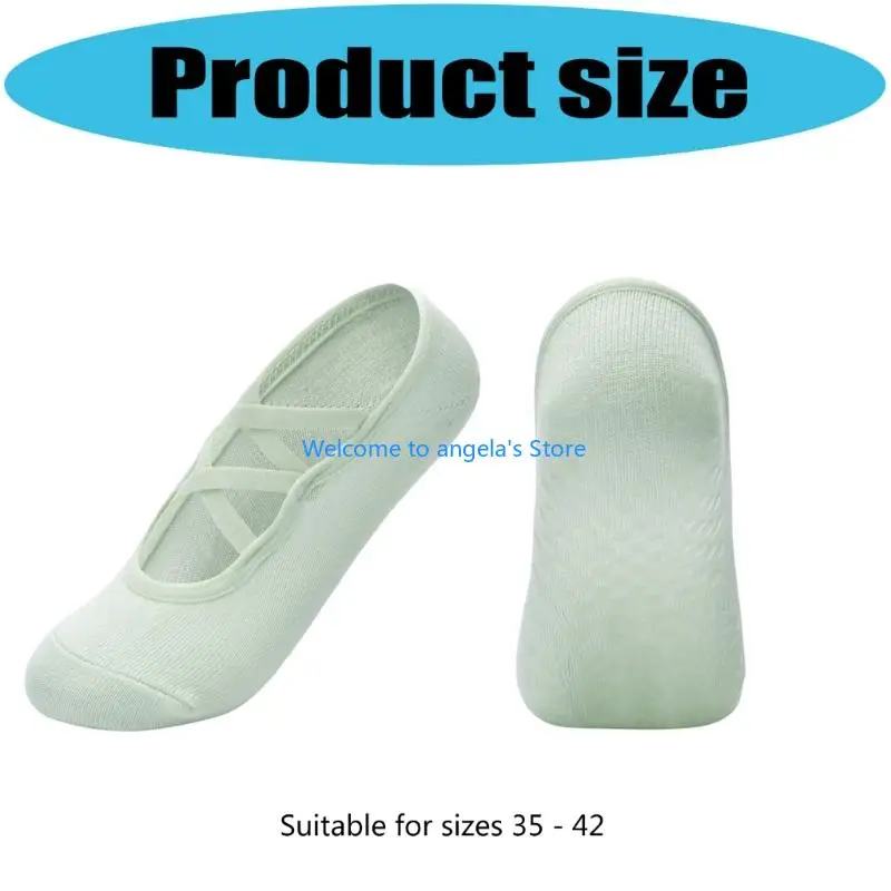 X4YC 2 Pairs Women's Strap Yoga Socks With Nonslip Grip Low Cut Cotton Socks For Pilates Barre Ballet Barefoot