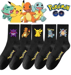 Cartoon Pokemon Socks Film Character Pikachu Warm Cotton Socks Men Women Socks Printing Stockings Christmas Birthday Gifts