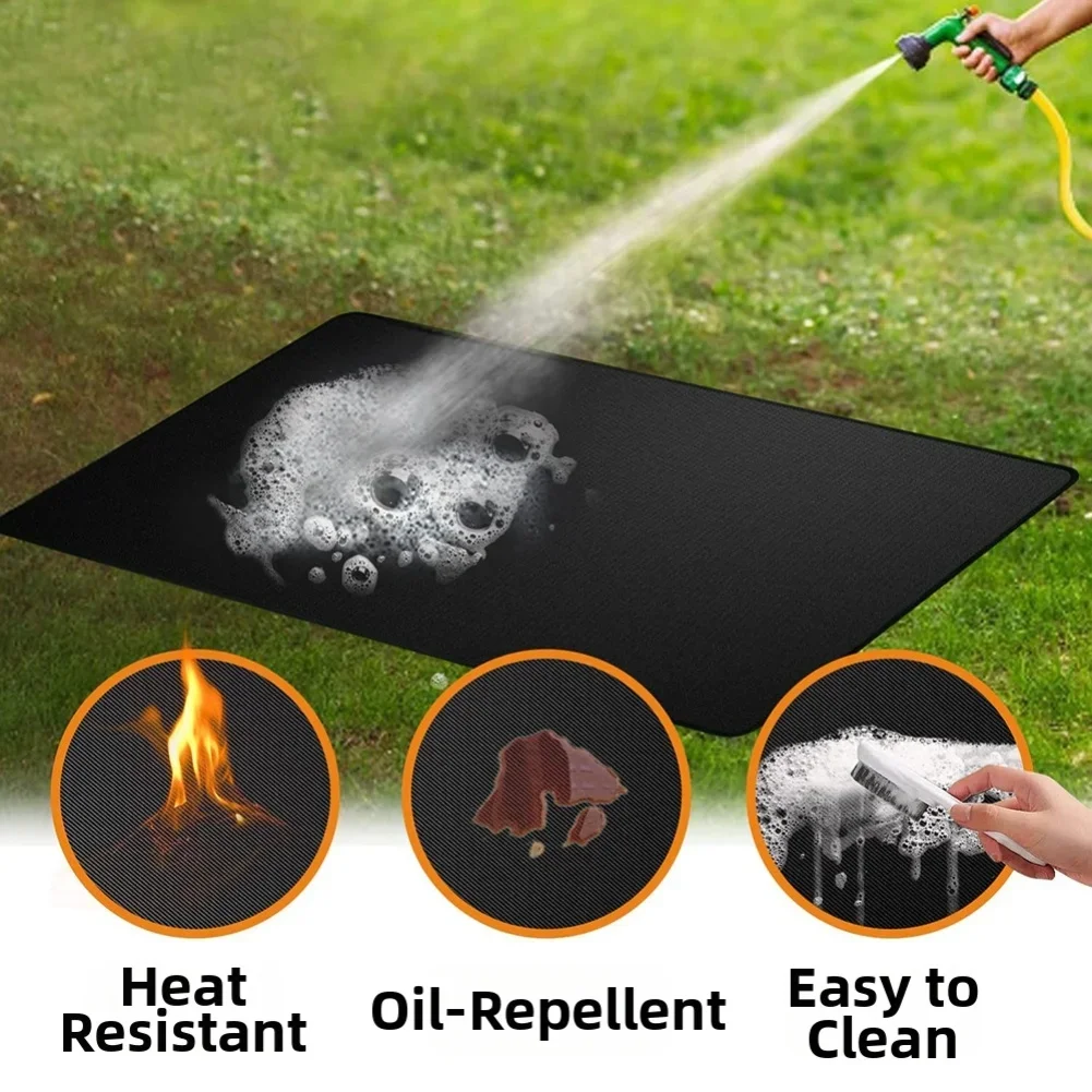 1PCS Outdoor Camping Fireproof Picnic Barbecue Insulation Mat Outdoor Floor Mat Fiberglass Barbecue Stove Mat Tool Parts