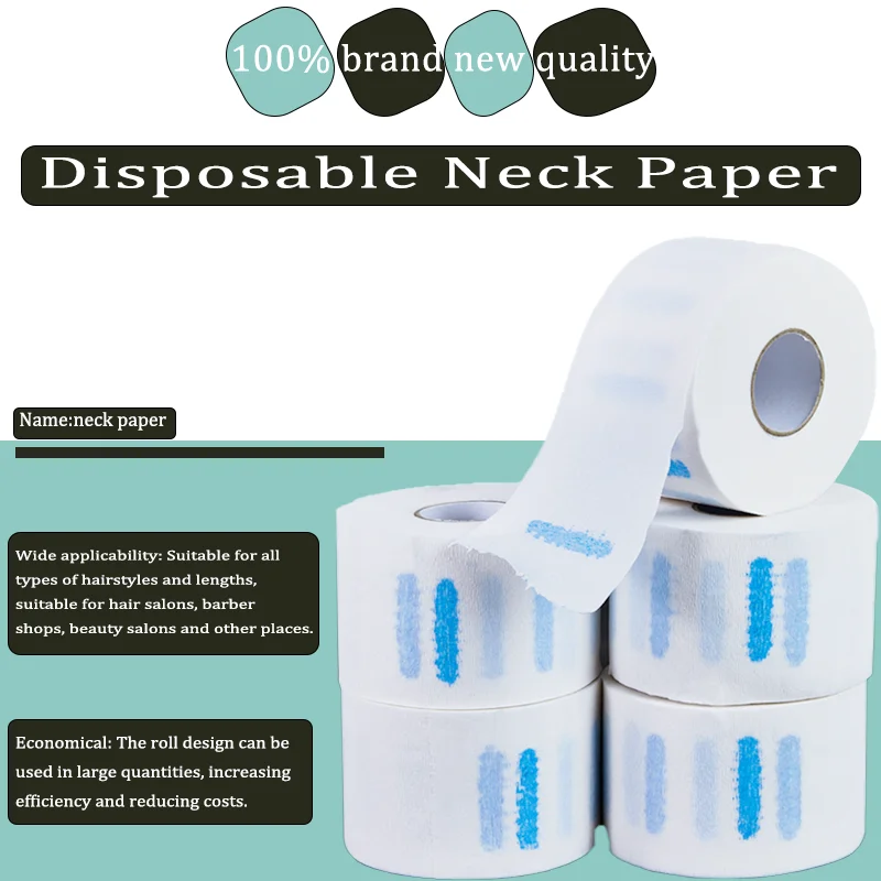 80pcs/Roll Disposable Neck Paper Roll for Salon Barber Haircut Cape Covering Neck Protection Cutting Wrap Apron Accessory