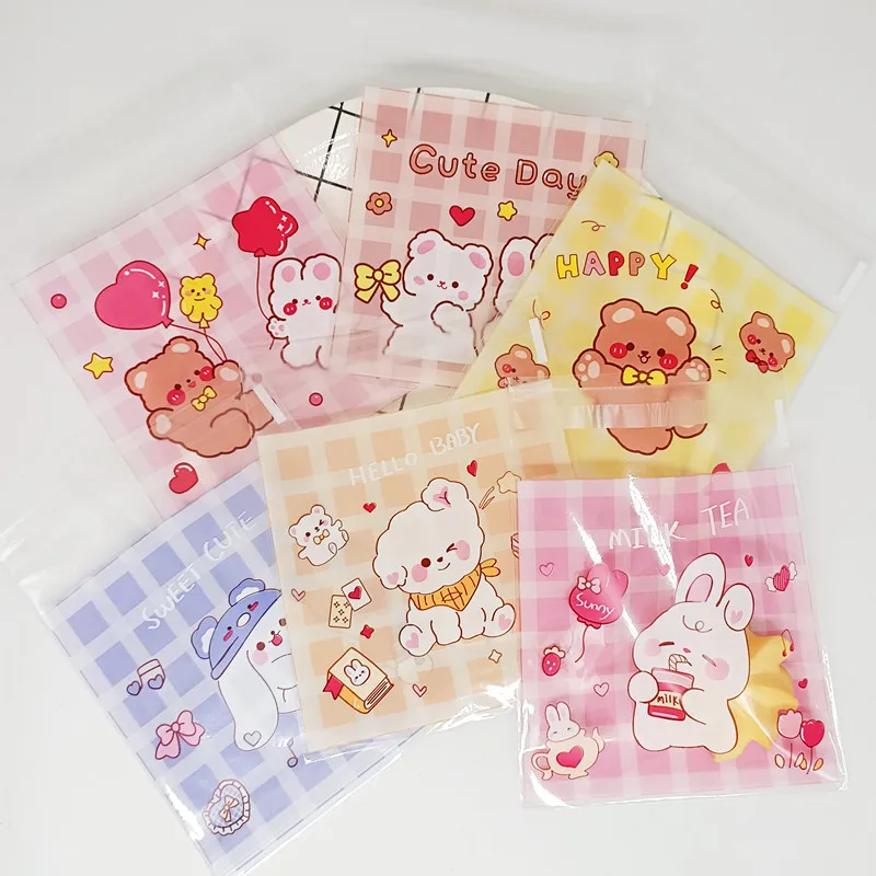 

Rabbit Bear Candy Bag Cartoon Transparent Plastic Self-adhesive Bag Cookie OPP Wedding Birthday Party Decor DIY Gift Pouch