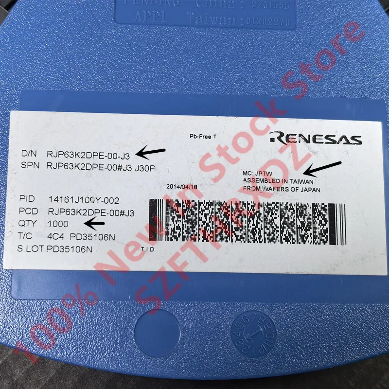 SZFTHRXDZ 100% جديد وأصلي RJP63K2DPE TO-263 RJP63K2 TO263 RJP63K2DPE-00-J3 ترانزستور بتأثير MOS