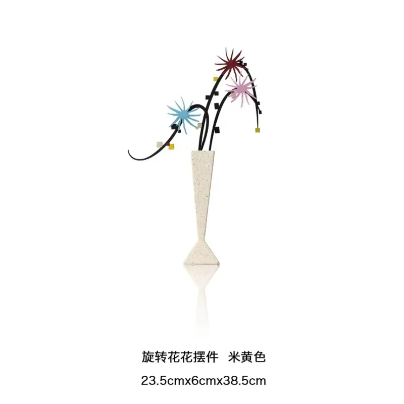 Creative rotating flower ornaments, handmade metal floral ornaments