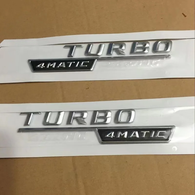 

3D For Mercedes Benz Logo TURBO4MATIC Fender Side Badge C43 E63 G63 GT Fender Modification Bad