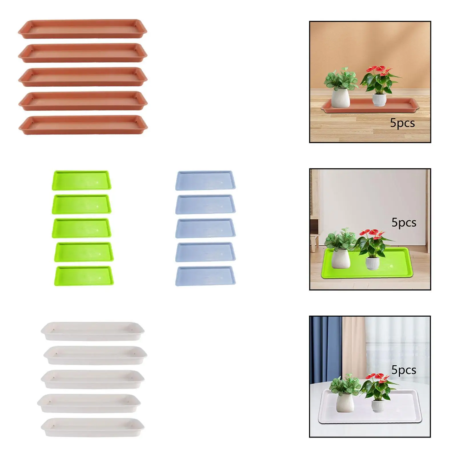 Multipurpose Planter Saucer Tray Durable PP Flower Pot Base for Indoor Flowers Pot Cover Windowsill