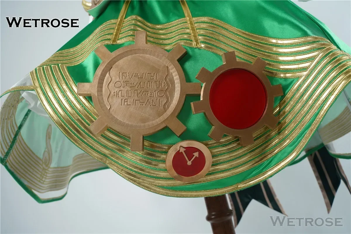 【Wetrose】 متوفر في المخزون أزياء Cecilia Immergreen التأثيرية CiCi فستان أخضر Hololive Justice Vtuber مجموعة شعر مستعار للهالوين #6