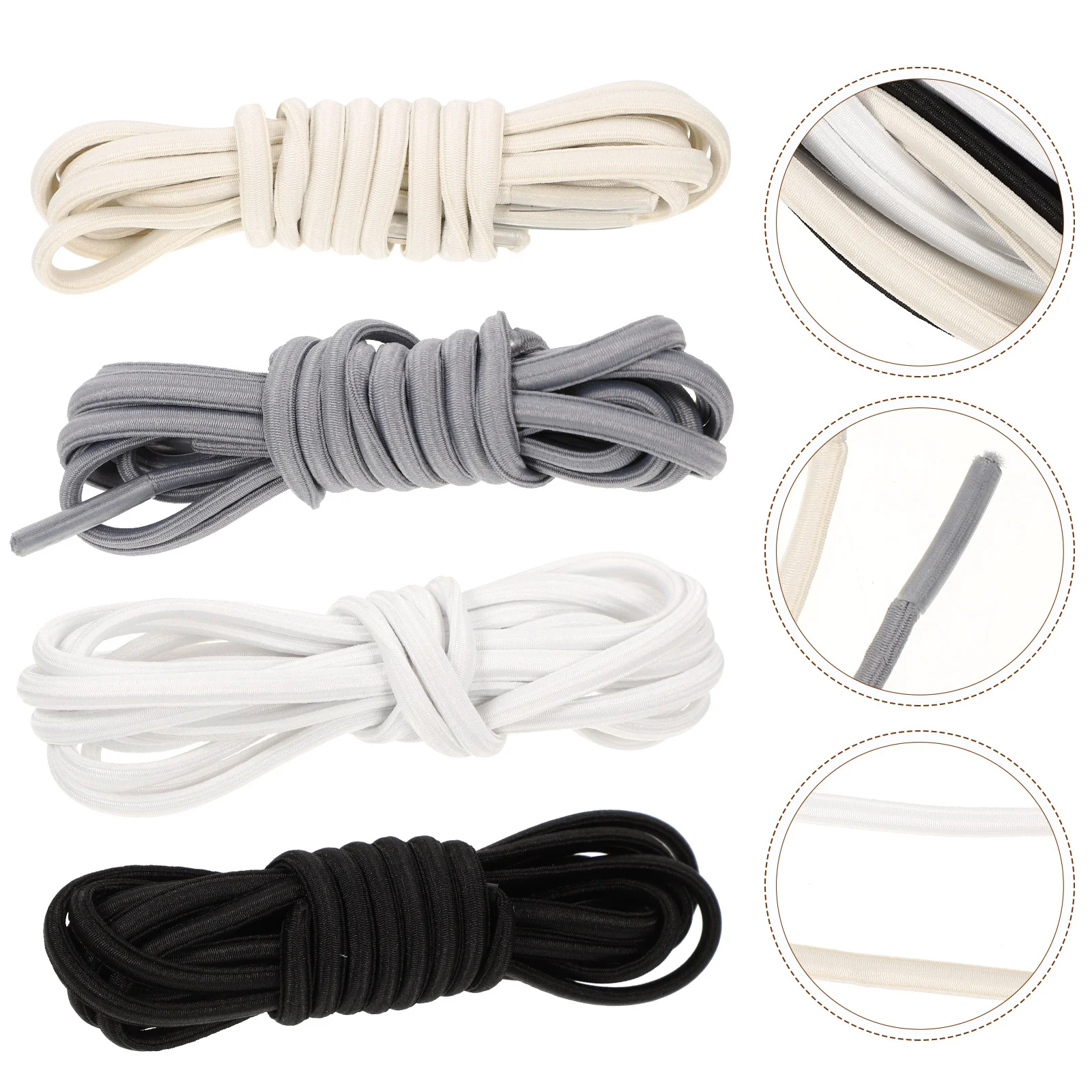 

4Pairs Tieless Shoelaces for Sneakers Elastic Shoe Laces Design Exquisite Craftsmanship for Sports Running Canvas Shoes