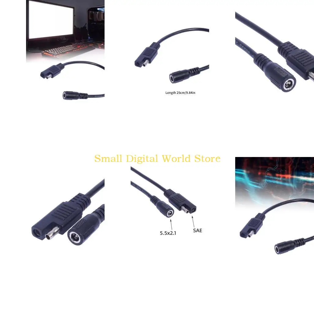 77UB 20AWG SAE Extension Cable DC5521 to SAE Connector Quick Disconnect Adapter Cord