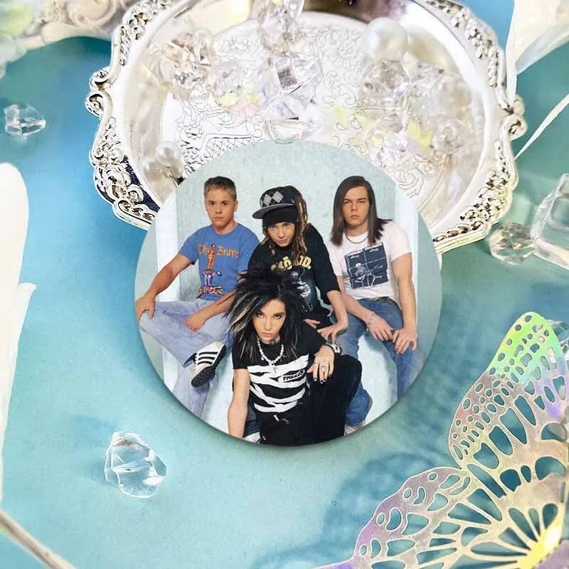 Retro Rock Band Tokio Hotel Brooch Pins Bill Kaulitz Pink Button Pin Gothic Badge Shirt Hat Accessories Decor Fans Collect Gifts