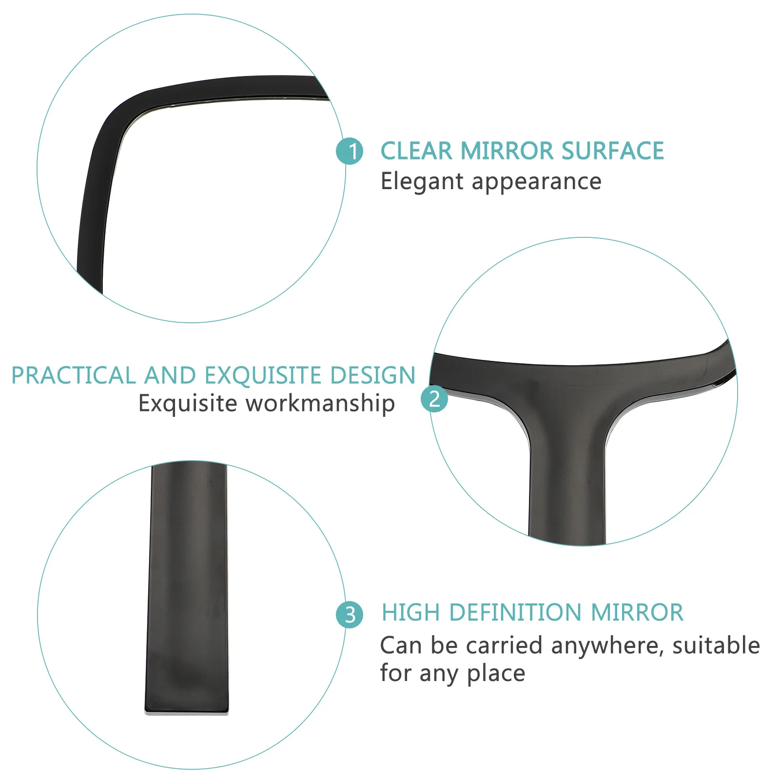 

TOVINANNA Handheld Makeup Glass LED Vintage PU Travel Beauty Dressing Mirror for Barber and Personal Use