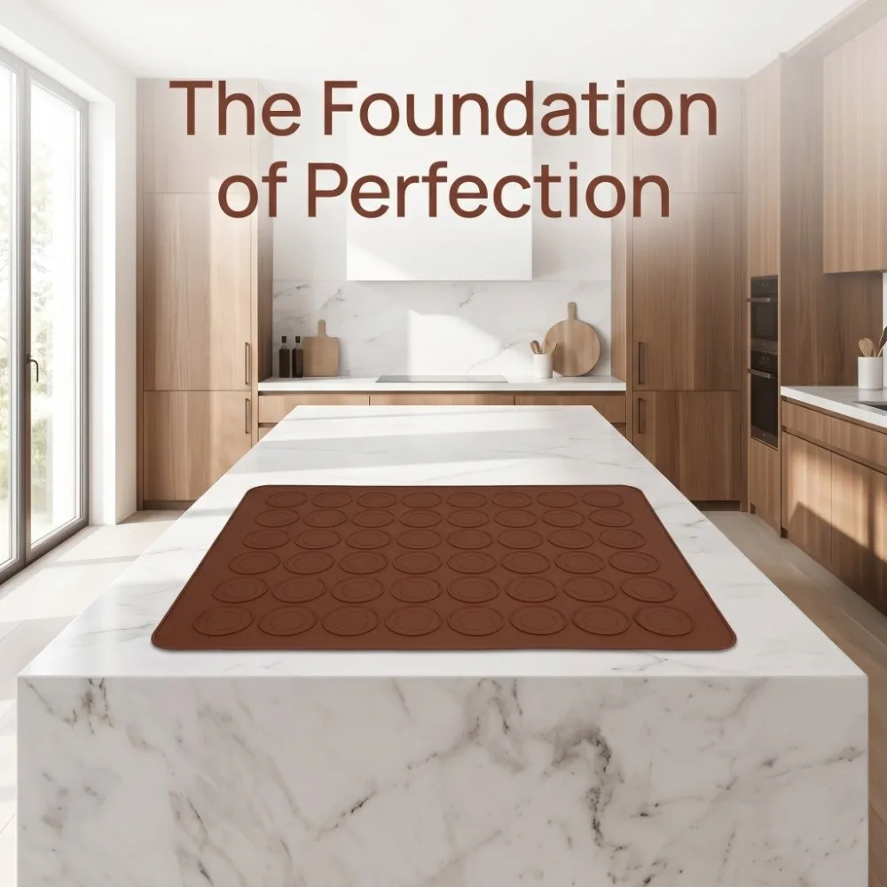 Durable Silicone Sheet Silicone Macaron Mat 48 Holes Non-Stick Macaron Pad Food-Grade Baking Tray Cookies Pastry Making