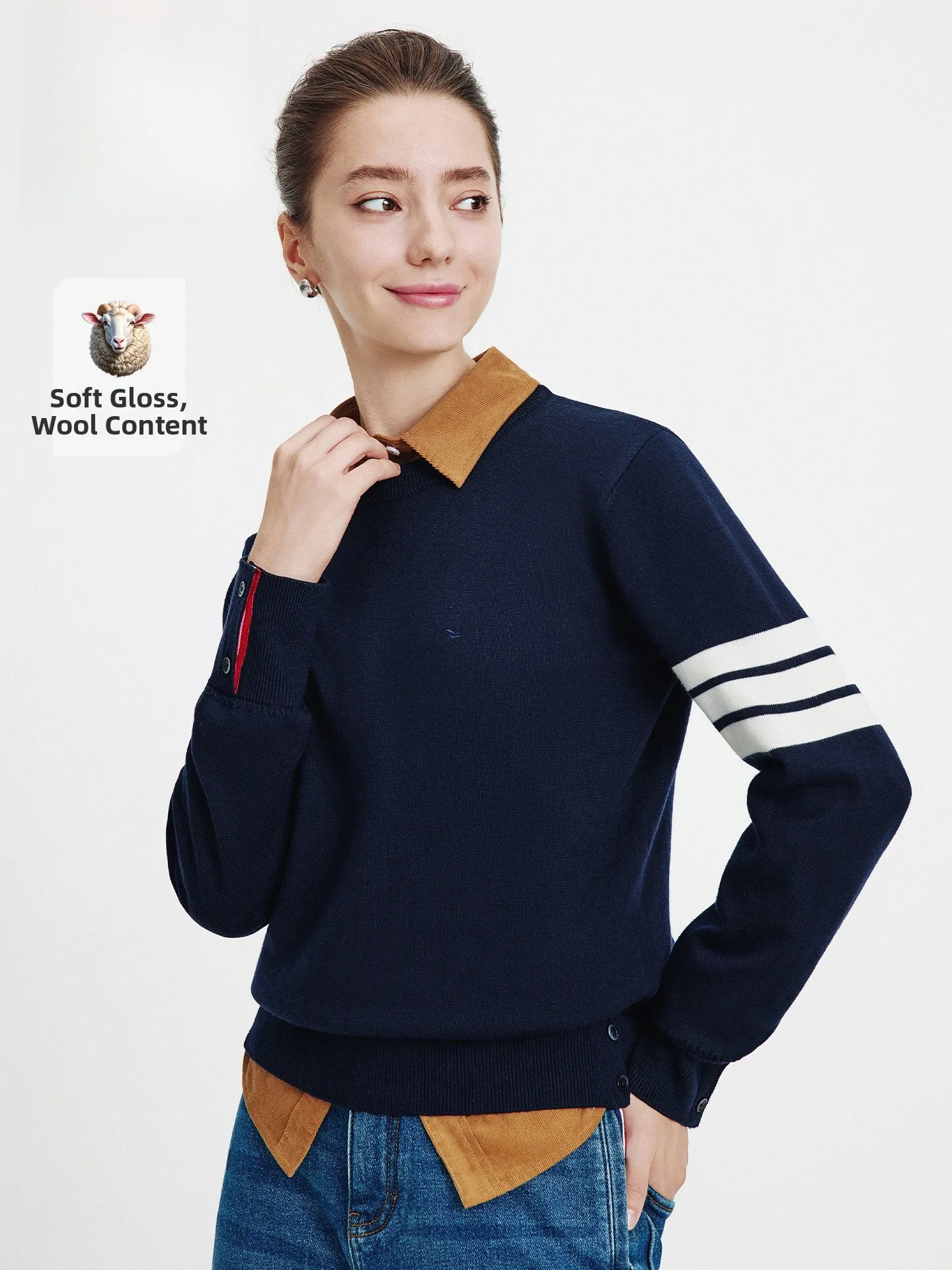 

Модный женский свитер Navigare с круглым вырезом, прямого кроя, с длинными рукавами, осенне-зимняя новинка