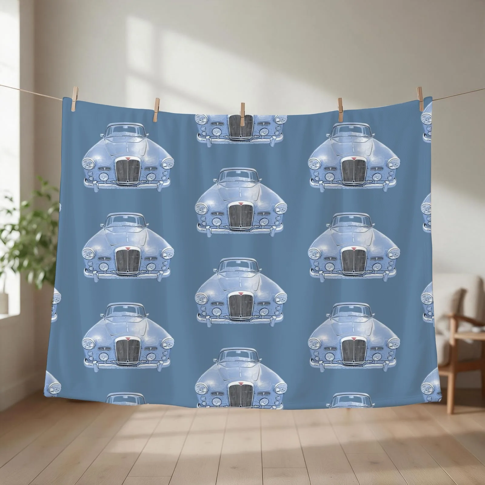 Alvis 1960s British classic car Throw Blanket couch cozy soft plush fuzzy picnic outdoor blanket