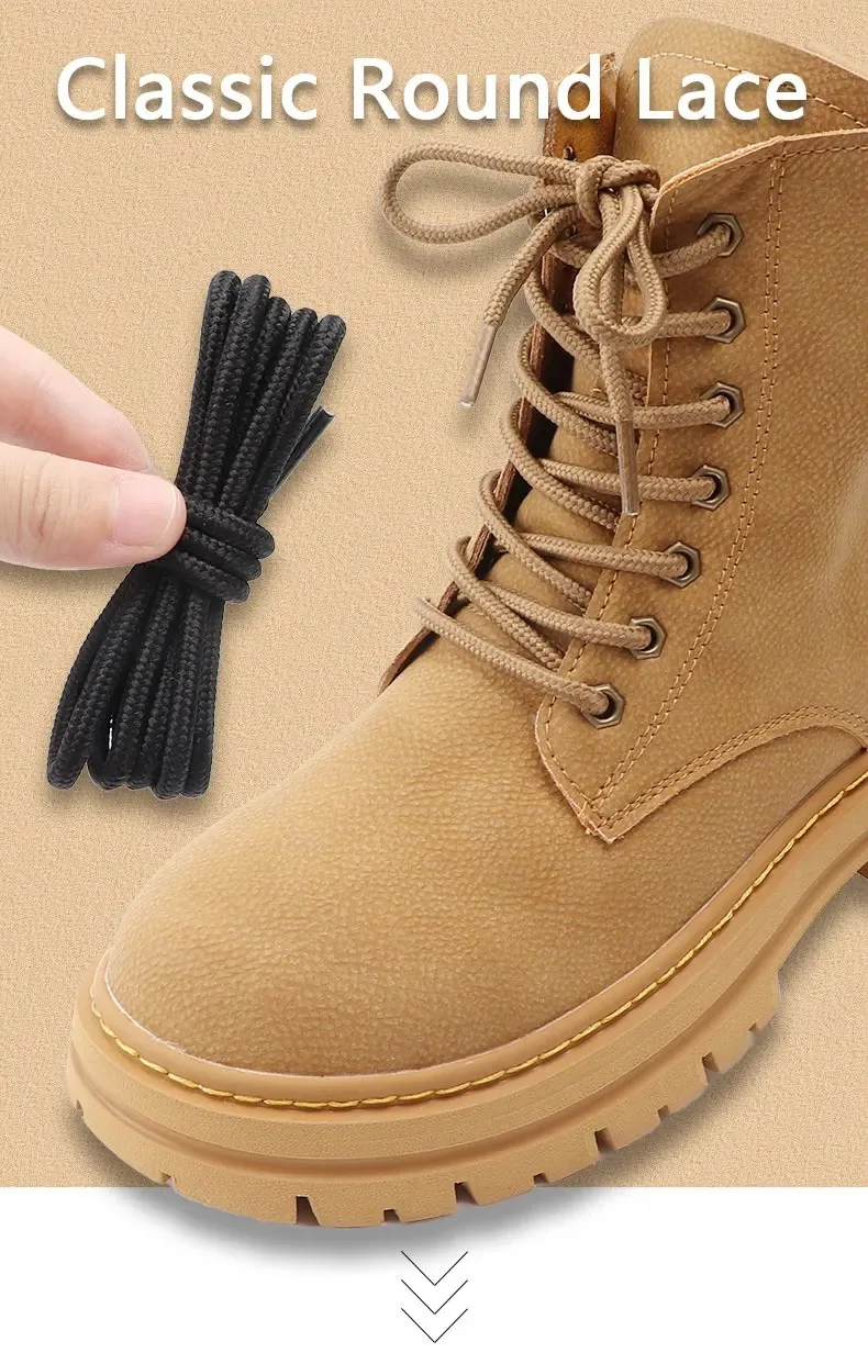 2 Paar klassische, runde Schnürsenkel für Sneaker, Stiefel, Wanderschuhe, Oxford-Schuhe – robuste und langlebige Schnürsenkel. – Detail 2