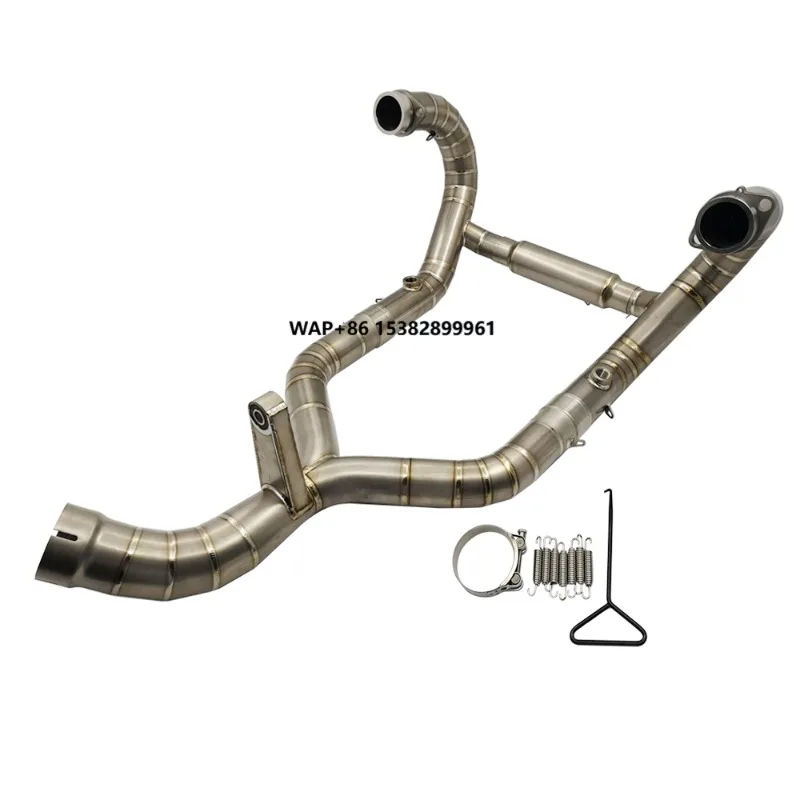 Real Titanium Alloy R NineT Motorcycle Exhaust Muffler Contact Middle Pipe slip on for R NineT
