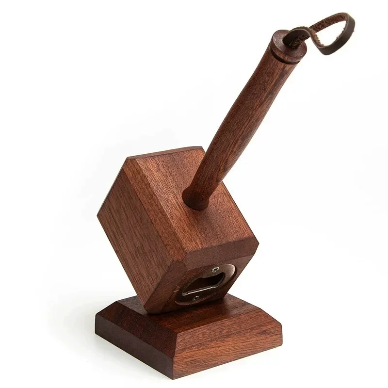 

2026 New Wooden Hammer Bottle Opener, Personalized Home Beer Bottle Opener, Magnetic Attraction, Creative Home Ornament